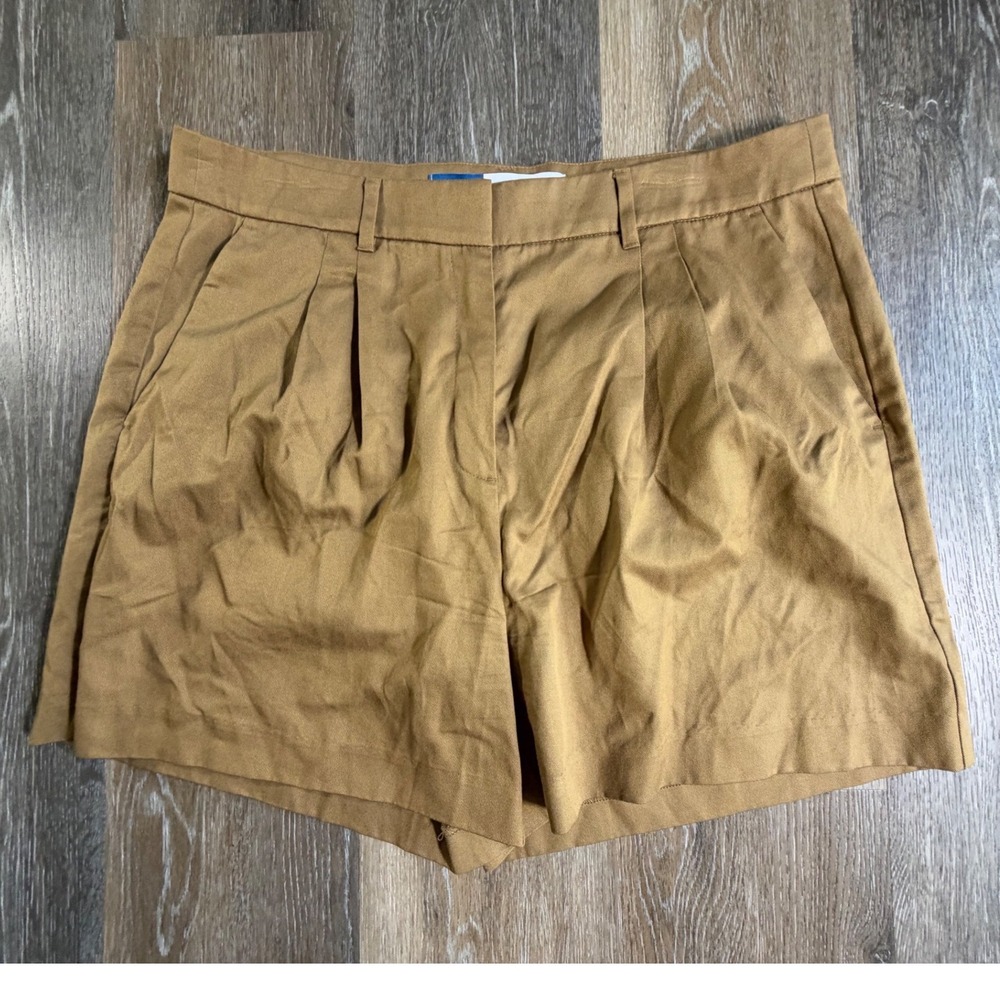 Old Navy Pleated Shorts Womens Large Tan Extra High Rise 5772